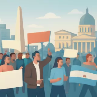 Organizaciones sociales y sindicatos conmemoran una década de la marcha de San Cayetano en Buenos Aires