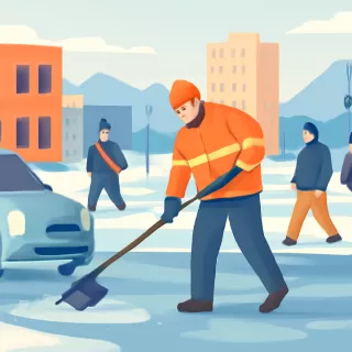 Seis delegaciones municipales de Bariloche trabajan desde la madrugada por hielo en las calles